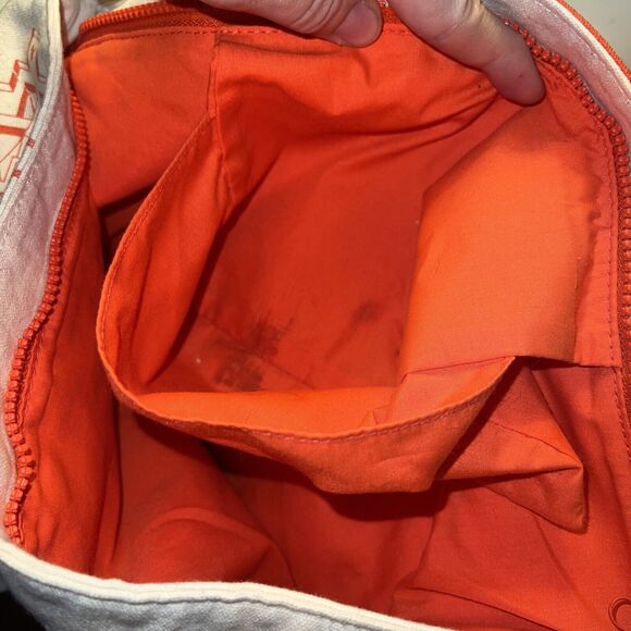 Disney Parks Aztec Mickey Canvas Tote Bag ~Large Orange Purse Beach Pool Cruise - Picture 10 of 13